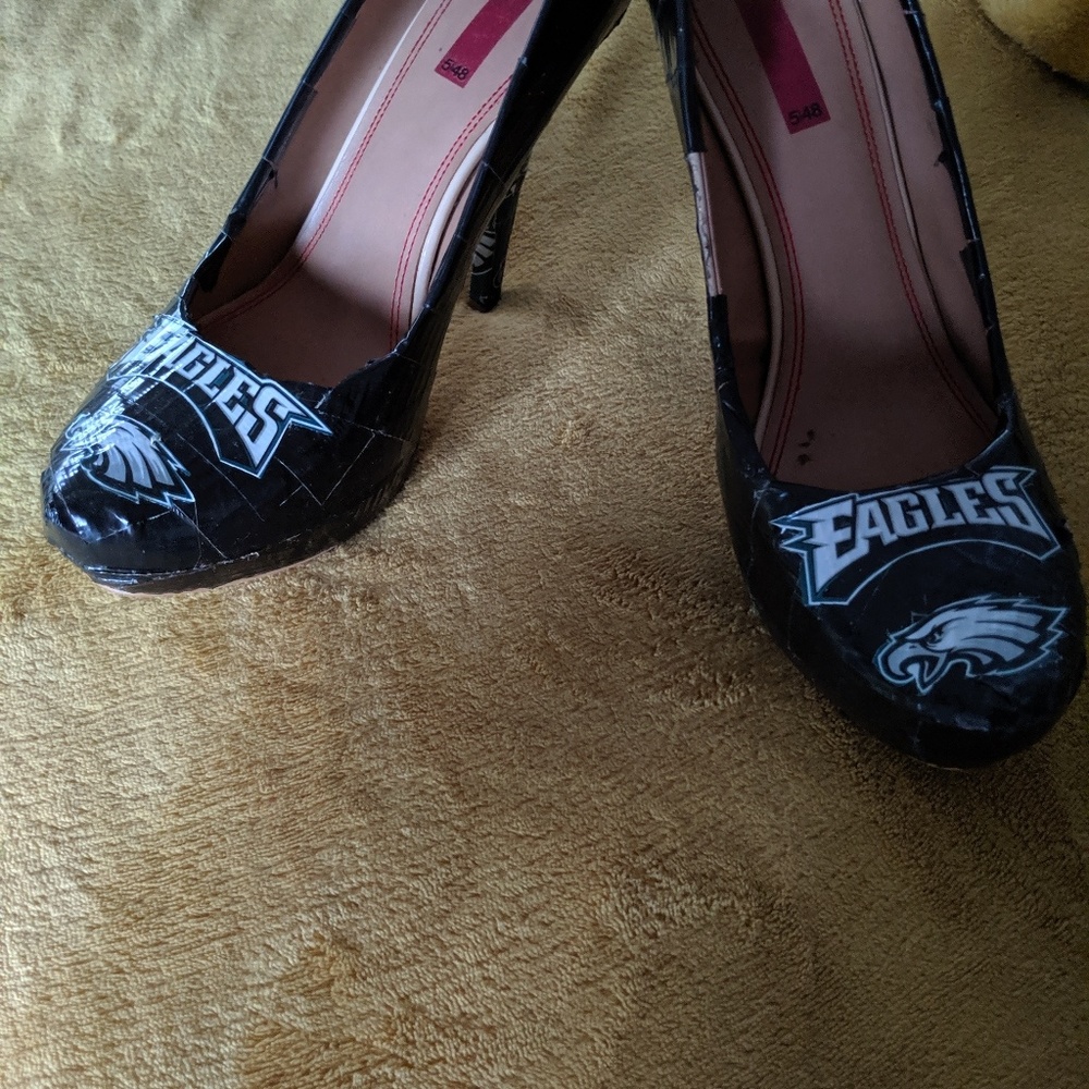 Philadelphia eagles custom high heel shoes